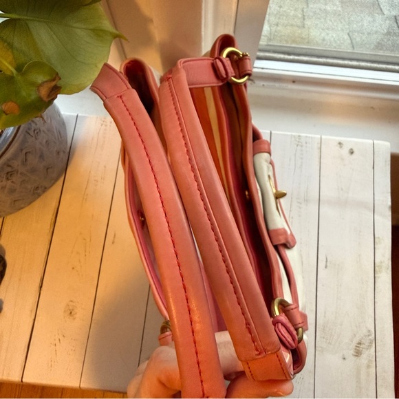 COACH | Cricket Leather Satchel, White with Coral Trim (2009) #13602 - Picture 9 of 17